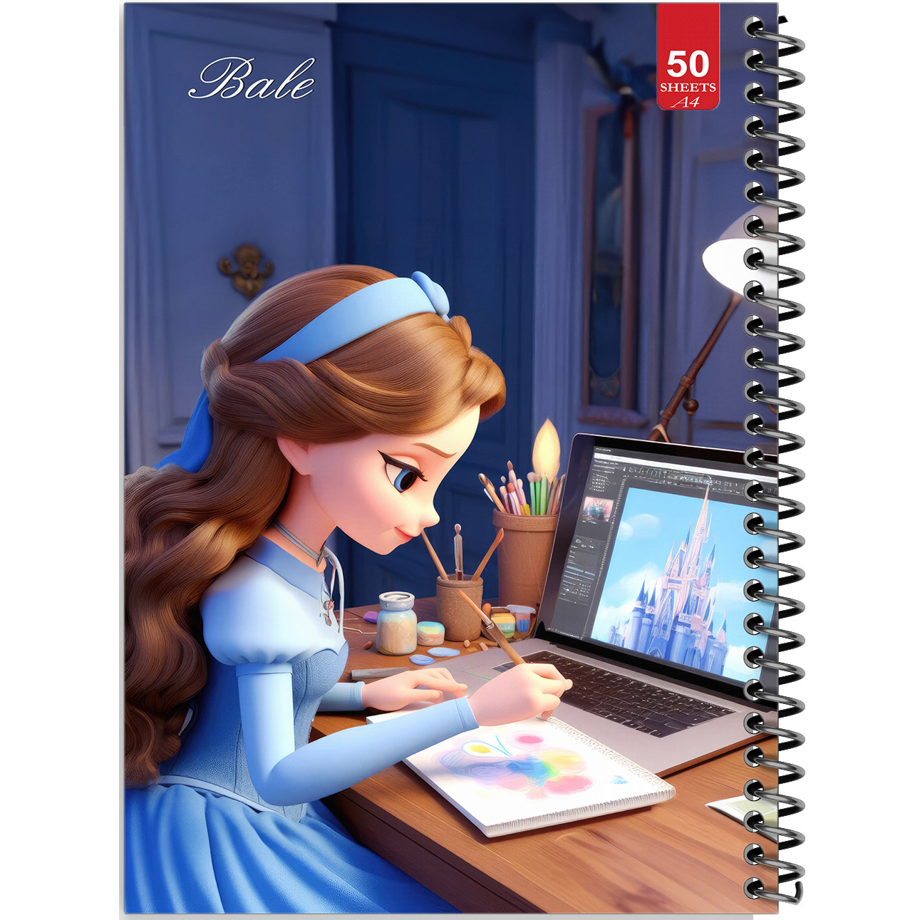 دفتر نقاشی 50 برگ انتشارات بله طرح دخترانه کد A4-L846