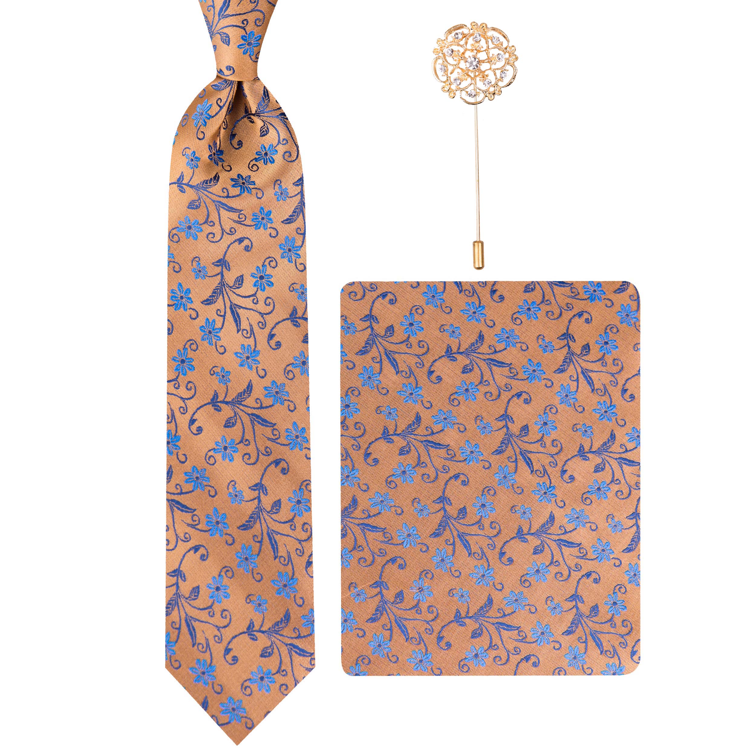 ست کراوات و دستمال جیب مردانه مدل GF-F1290-OR