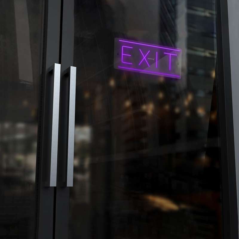 چراغ دیواری نئون دیزاین طرح Exit_PR