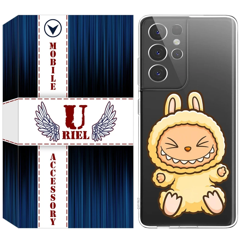 کاور یوریل مدل Clear کد 135 طرح لبوبو Labubu مناسب برای گوشی موبایل سامسونگ Galaxy S21 Ultra