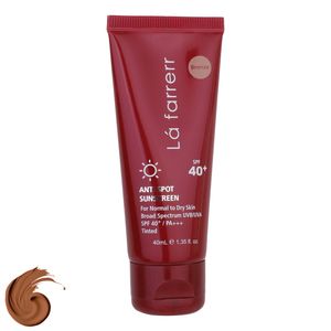 کرم ضدآفتاب رنگی لافارر مدل SPF40، مناسب پوست‌های معمولی و خشک، حجم 40 میلی‌لیتر
