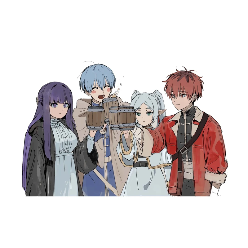 استیکر لپ تاپ و موبایل مدل انیمه طرح فریرن: فراتر از پایان سفر Frieren Beyond Journey's End کد 4248