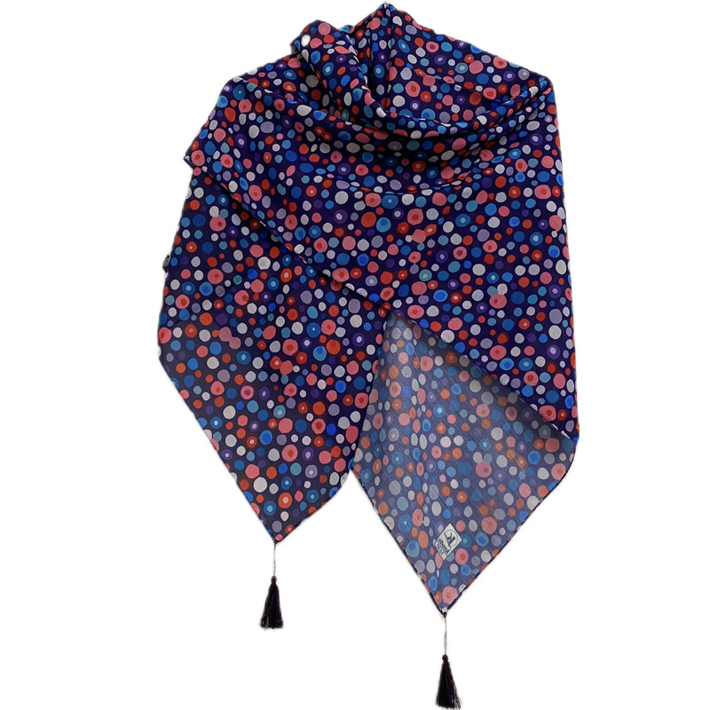 روسری دخترانه مدل نخ اسپان منگوله دار کد 1630