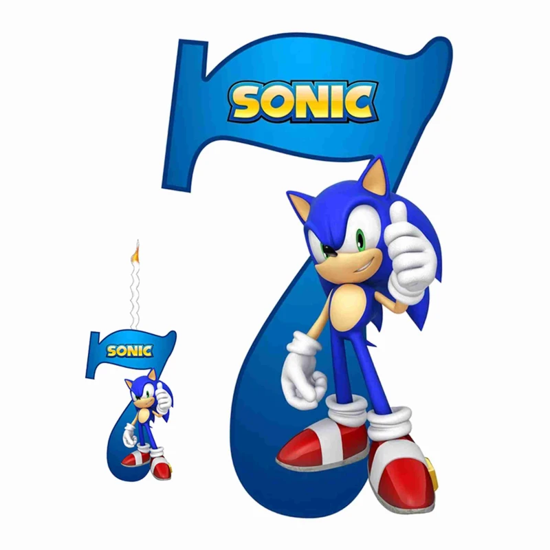 استند تولد مدل عدد 7 طرح سونیک به همراه شمع