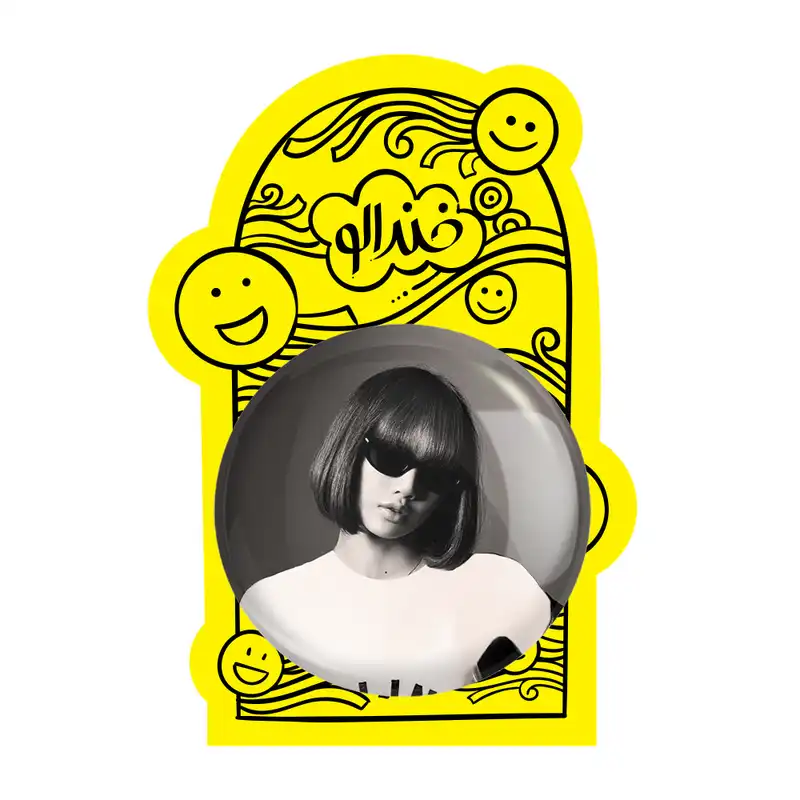 آینه جیبی خندالو طرح لیسا گروه بلک پینک Black Pink مدل تاشو کد 16765