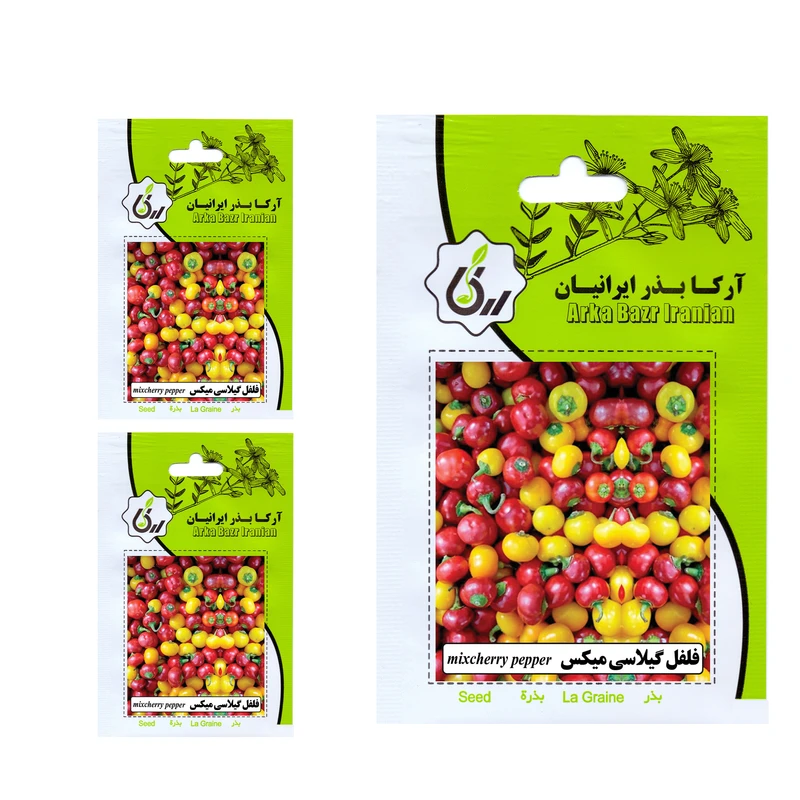بذر فلفل گیلاسی میکس آرکا بذر ایرانیان کد 017 مجموعه 3 عددی