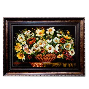 تابلو فرش دستباف طرح گل و گلدان مدل 81