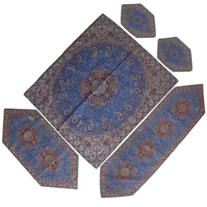 ست پنج تکه رومیزی ترمه طرح نسترن کد ABK