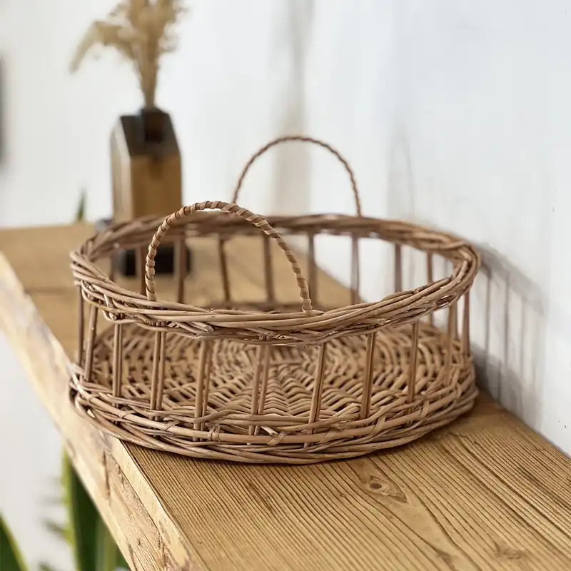 سبد حصیری مدل مروار طرح دکوراتیو