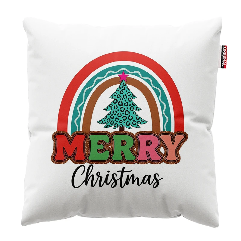 کوسن پاد آفرین مدل کریسمس طرح بابانوئل کاج گوزن آدم برفی کد PK402500 سایز 40*40 سانتی متر