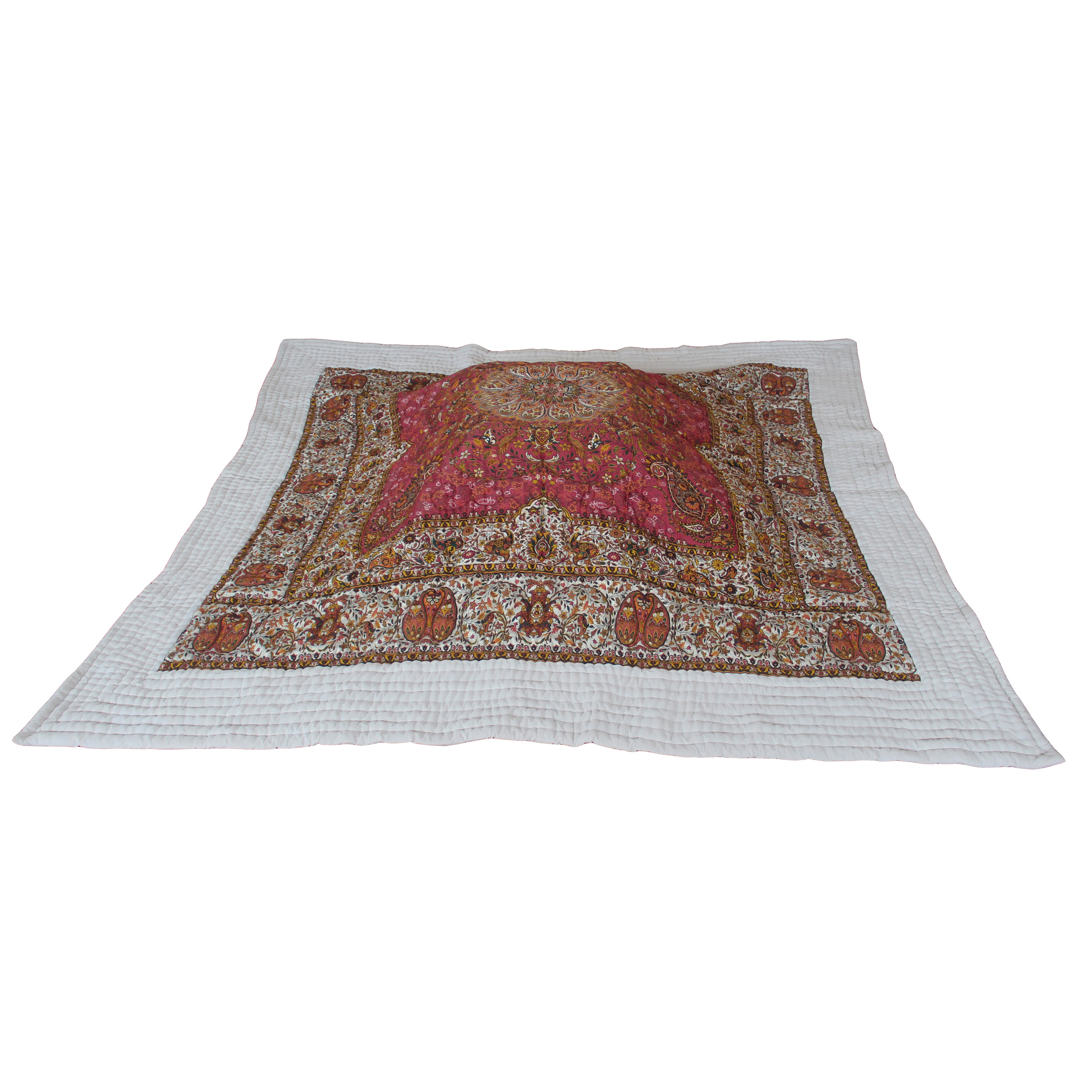 لحاف کرسی ترمه مدل خاتون کد 131 سایز 350x350 سانتی متر