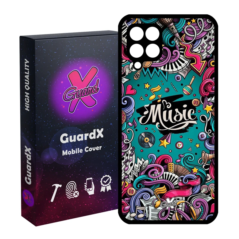 کاور گارد ایکس طرح Music مدل Glass10025 مناسب برای گوشی موبایل سامسونگ Galaxy A12