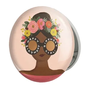 آینه جیبی خندالو طرح دخترونه مدل تاشو کد 6070 