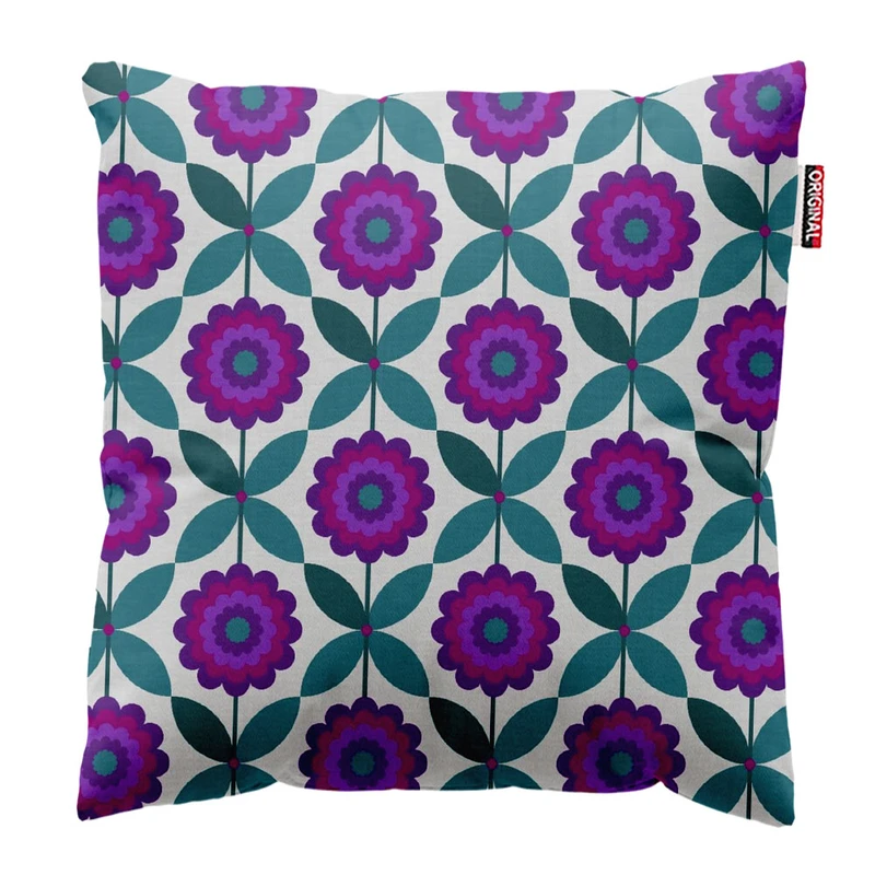  کوسن پاد آفرین طرح گل کد 3390 سایز 30*30 سانتی متر