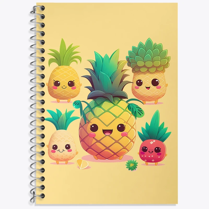 دفتر لغت 50 برگ خندالو طرح آناناس کیوت کد N1636