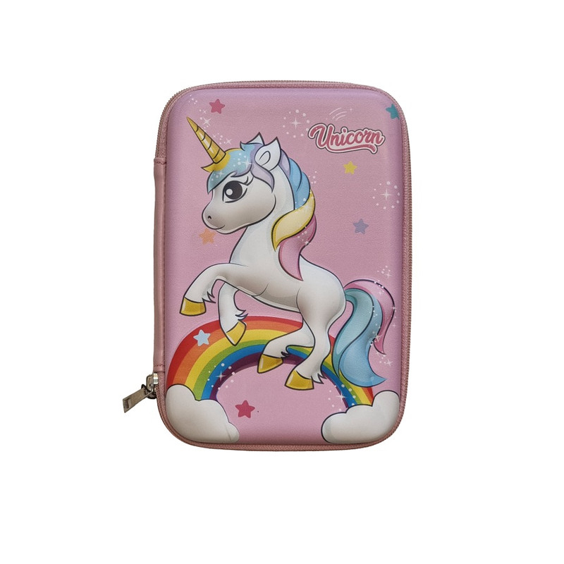 جامدادی مدل فانتزی سیلیکونی طرح یونی کورن رنگین کمانی کد 250