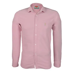 پیراهن آستین بلند مردانه مدل M25 رنگ صورتی