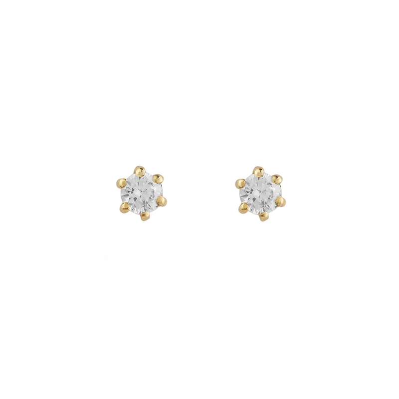 گوشواره میخی طلا 18 عیار زنانه کیا گالری مدل نگین اتمی کد EM455