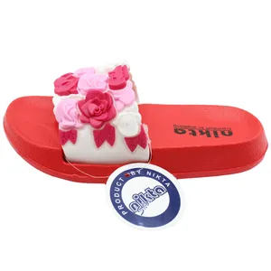 دمپایی نیکتا مدل گل برجسته کد K1 497 رنگ قرمز