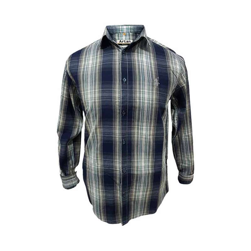 پیراهن آستین بلند مردانه مدل چهارخانه کد 124086-8