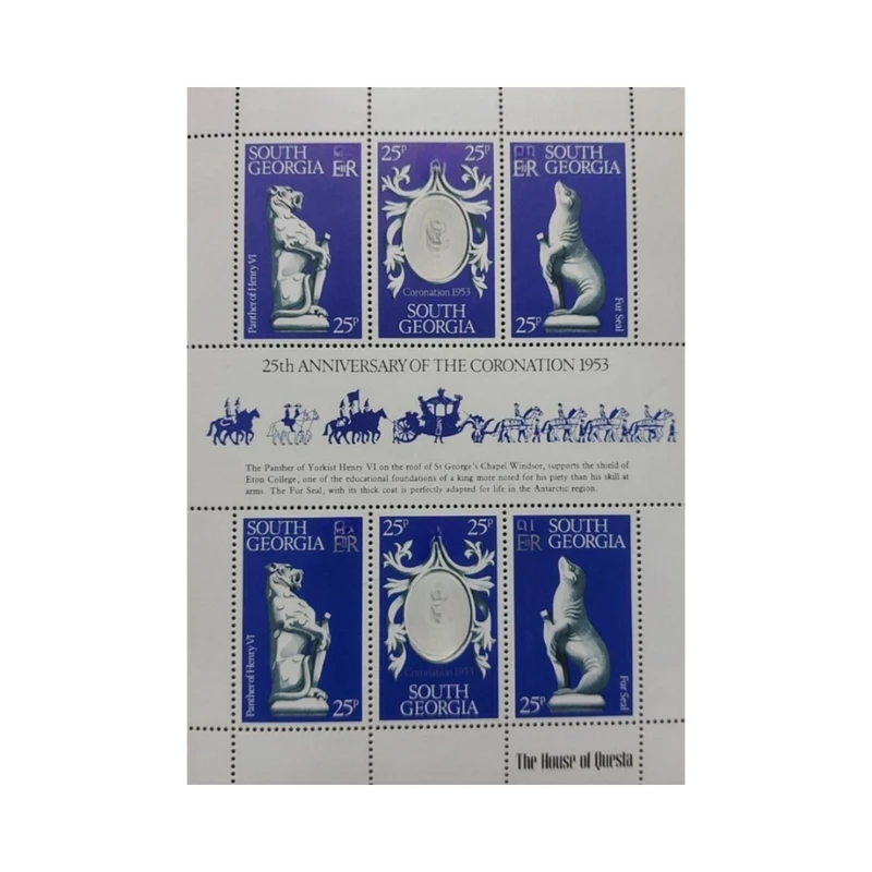 تمبر یادگاری مدل 25مین سالگرد جورجینای جنوبی مجموعه 6 عددی 