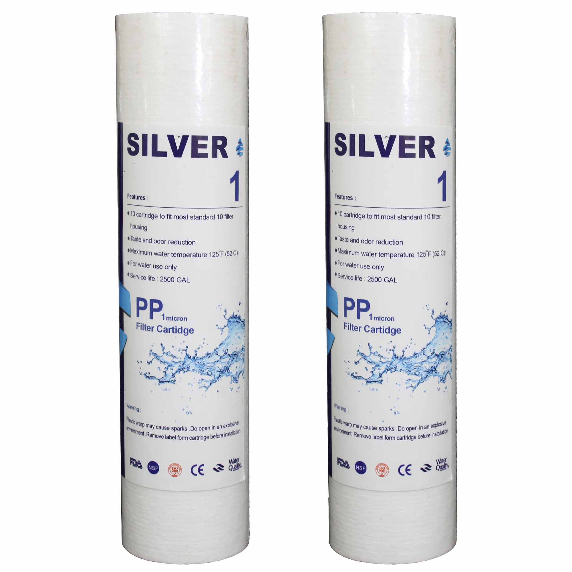 فیلتر دستگاه تصفیه کننده آب سیلور مدل PP1Micron بسته 2 عددی