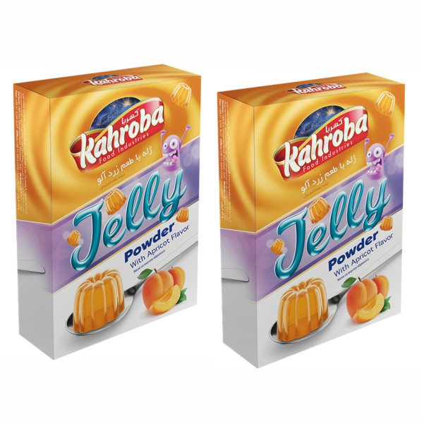 پودر ژله زردآلو کهربا - 100 گرم مجموعه 2 عددی