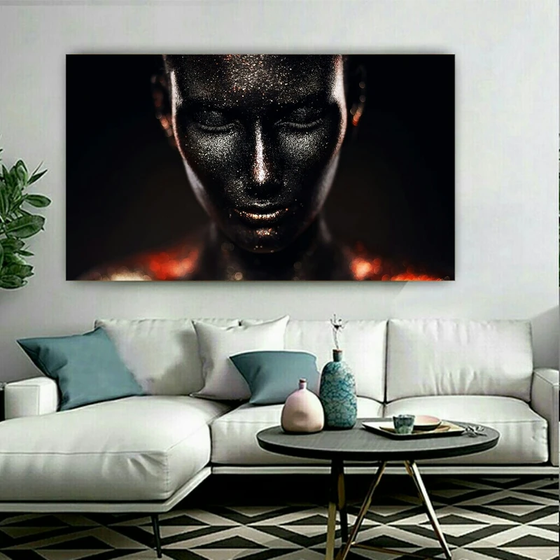 تابلو شاسی مدل چهره طرح دختر سیاه پوست کد AR8955