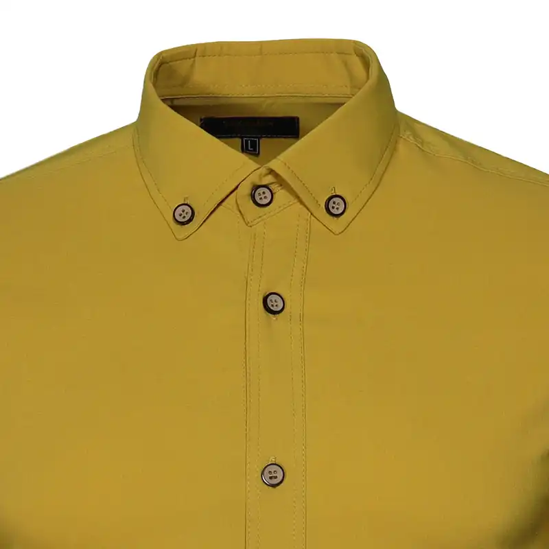 پیراهن آستین بلند مردانه مدل bnk008 رنگ خردلی