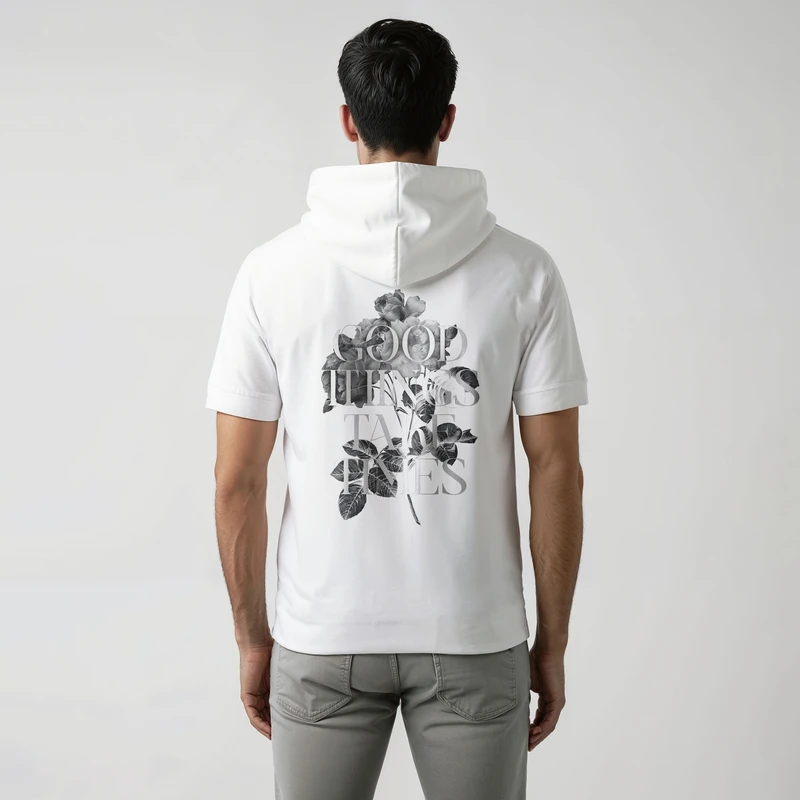 تی شرت آستین کوتاه کلاه دار مردانه مدل 14030703b