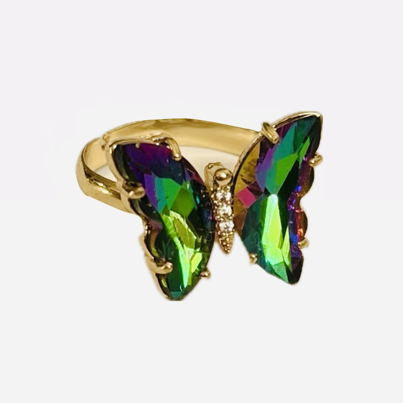 انگشتر زنانه مدل پروانه کریستالی 384