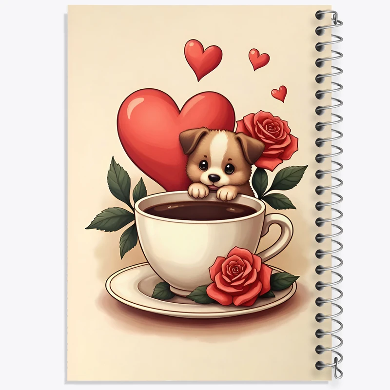 دفتر لیست خرید 50 برگ خندالو طرح سگ و فنجان قهوه کد F6671