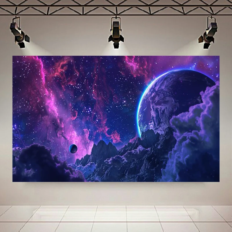 تابلو بوم طرح مخمل کهکشان مدل ستارگان کد AR305334