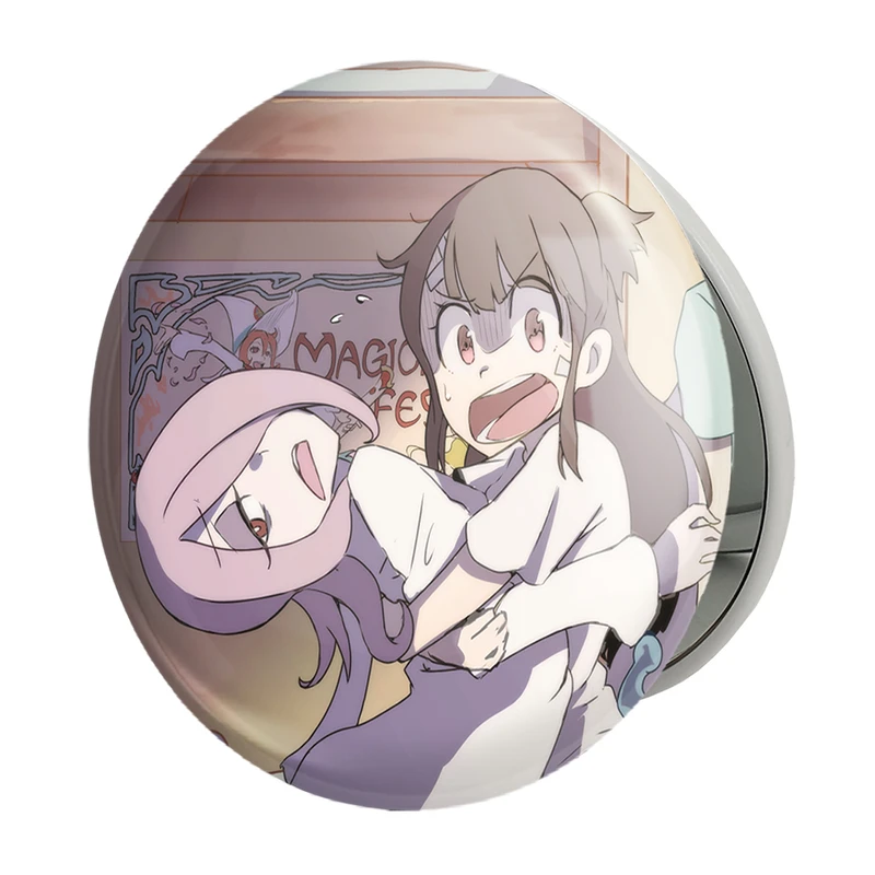 آینه جیبی خندالو طرح جانسون و اکو انیمه جادوگران کوچک Little Witch Academia مدل تاشو کد 22879 