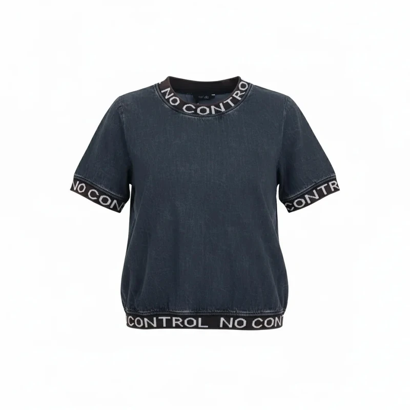 تی‌شرت آستین کوتاه زنانه مینترا مدل NO CONTROL طرح سنگشور کد Da0x66-1