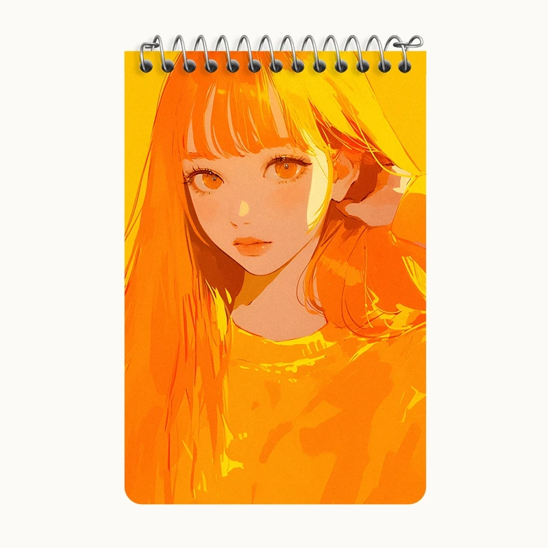 دفتر یادداشت 50 برگ خندالو طرح دختر مو نارنجی کد F9102