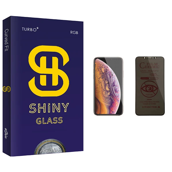 محافظ صفحه نمایش حریم شخصی آتوچبو مدل Shiny Glass مناسب برای گوشی موبایل اپل iPhone XS Max