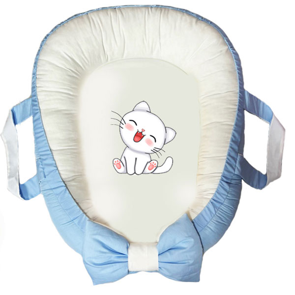 سرویس خواب سه تکه نوزاد ناریکو مدل گارد محافظ دار طرح گربه کد 0354
