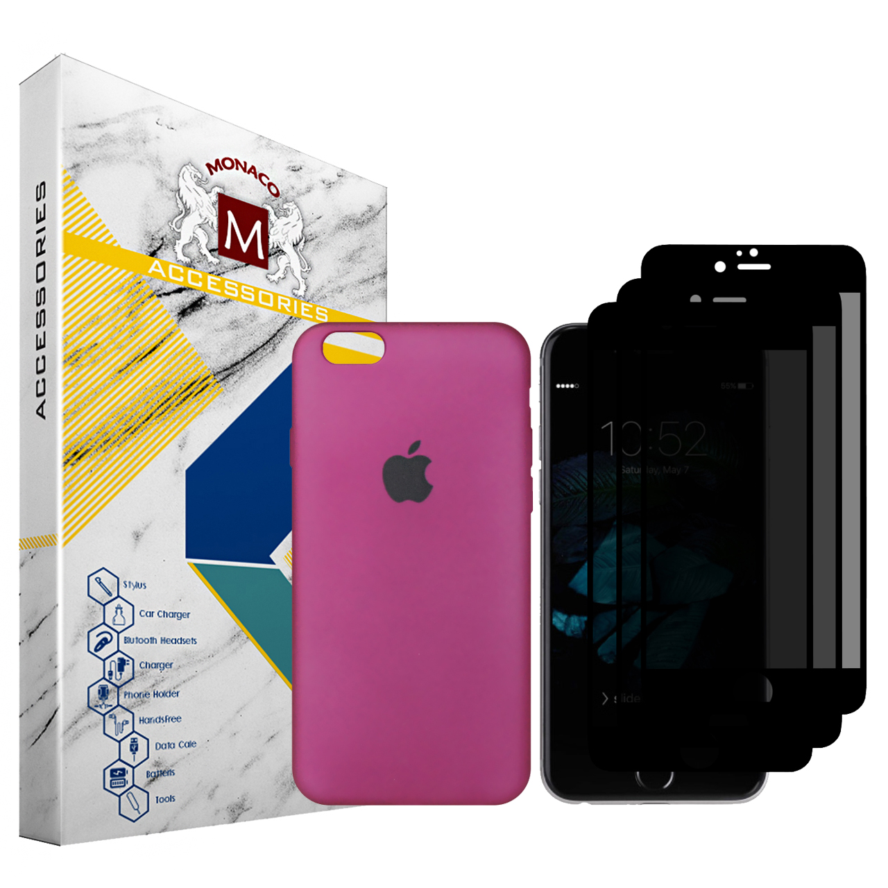 کاور موناکو مدل Si326 مناسب برای گوشی موبایل اپل iPhone 6 / 6S به همراه 3 عدد محافظ صفحه نمایش حریم شخصی