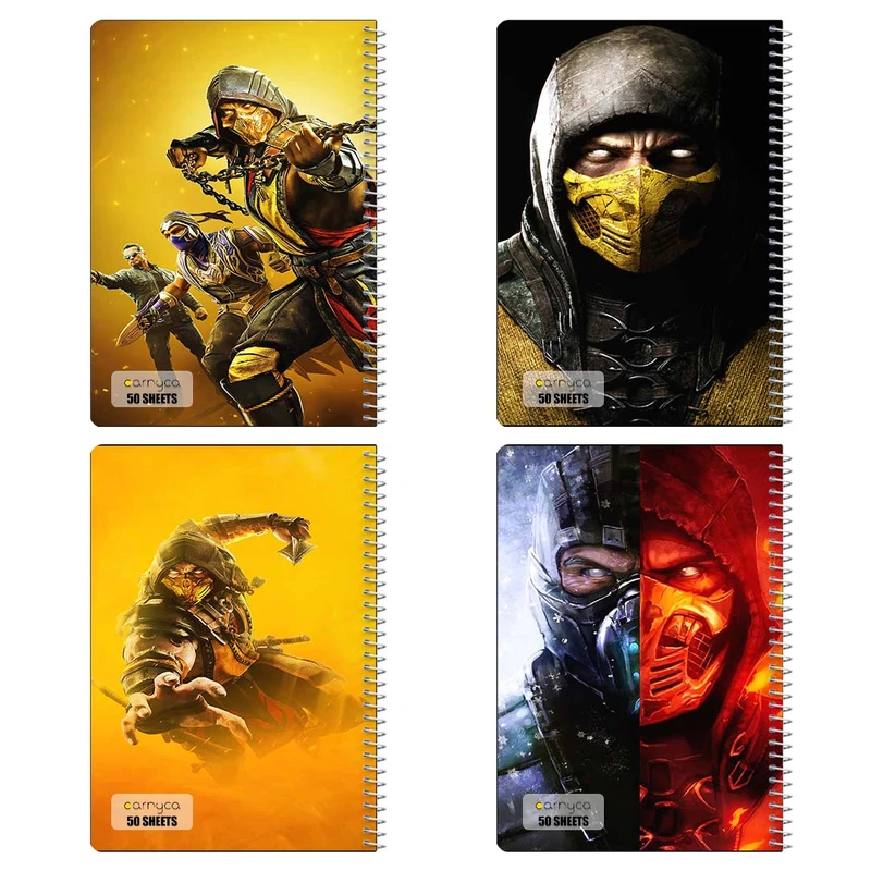 دفتر نقاشي 50 برگ کارنيکا طرح مورتال کامبت Mortal Kombat کد 22606 مجموعه 4 عددی