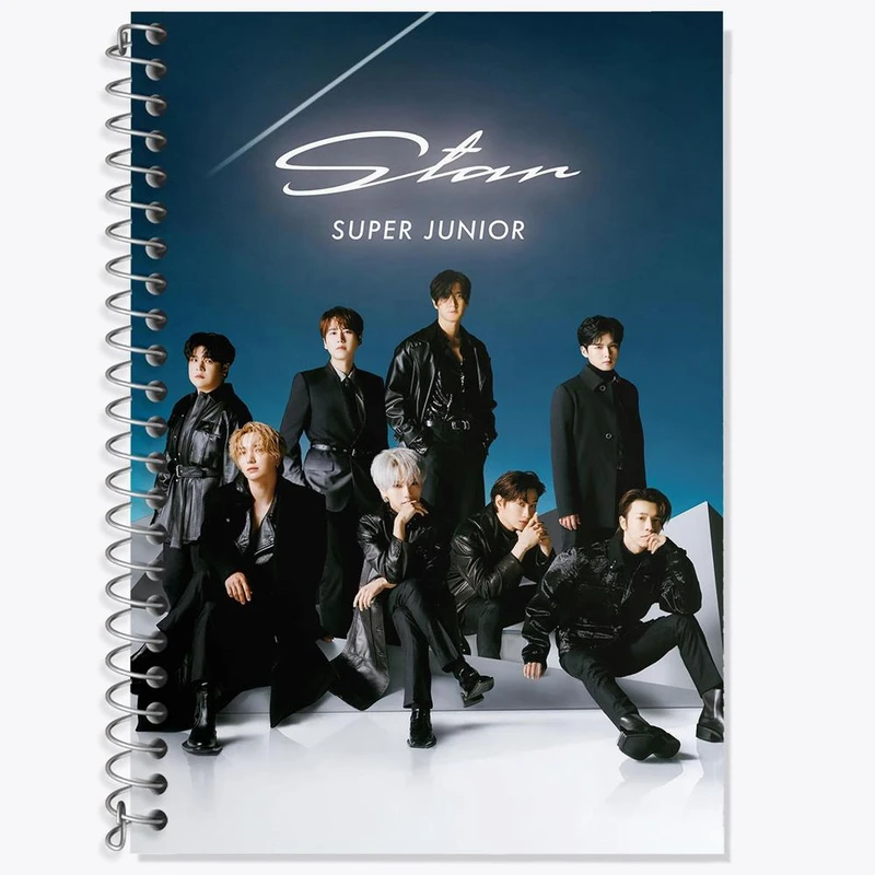 دفتر زبان 50 برگ خندالو مدل دو خط طرح گروه سوپر جونیور Super Junior کد 21490