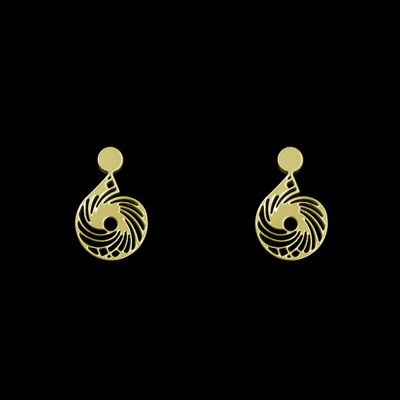 گوشواره طلا 18 عیار زنانه مدوپد مدل هندسی کد GA1-13982