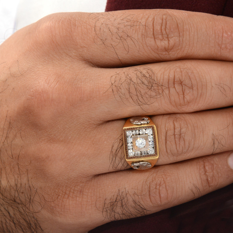 انگشتر طلا 18 عیار مردانه طلای مستجابی کد 058