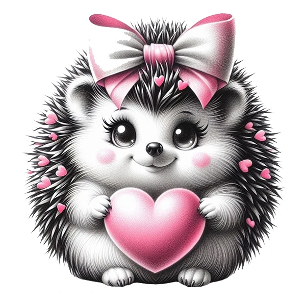 استیکر پارچه و لباس پاد آفرین طرح جوجه تیغی بامزه کد 1111