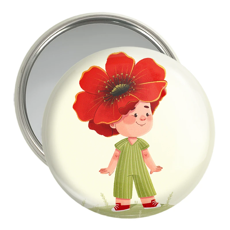 آینه جیبی خندالو مدل دخترانه فانتزی کد 25729