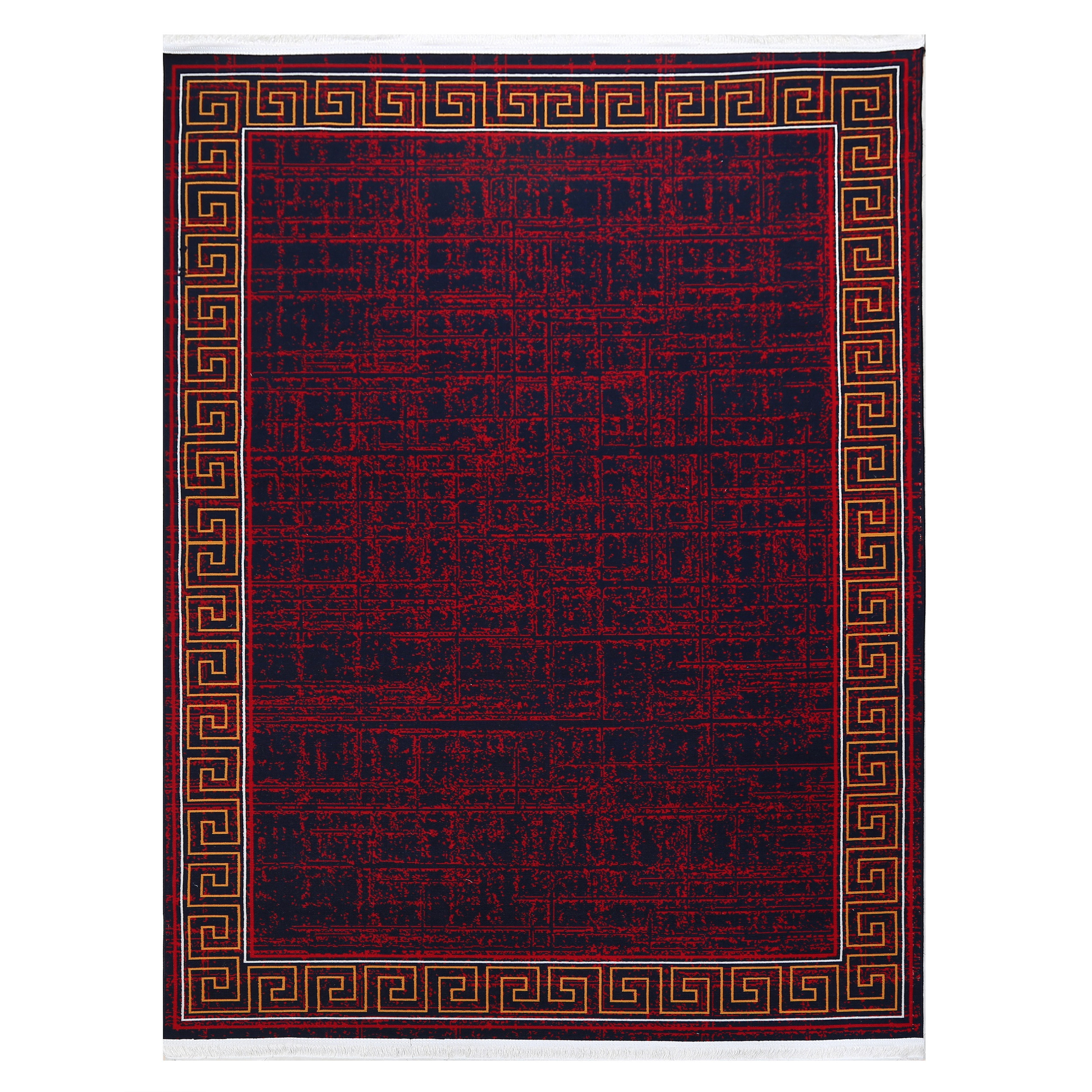 گلیم ماشینی دنیای فرش مدل ورساچ کد 1904 زمینه لاکی