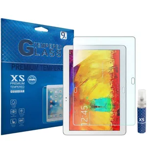 محافظ صفحه نمایش شیشه ای ایکس اس مدل تمپرد مناسب برای تبلت سامسونگ Galaxy Note 10.1 به همراه اسپری پاک کننده صفحه XS