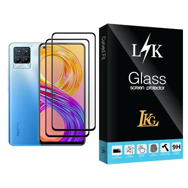 محافظ صفحه نمایش ال کا جی مدل LK Glass MIX002 مناسب برای گوشی موبایل ریلمی 8 Pro بسته دو عددی
