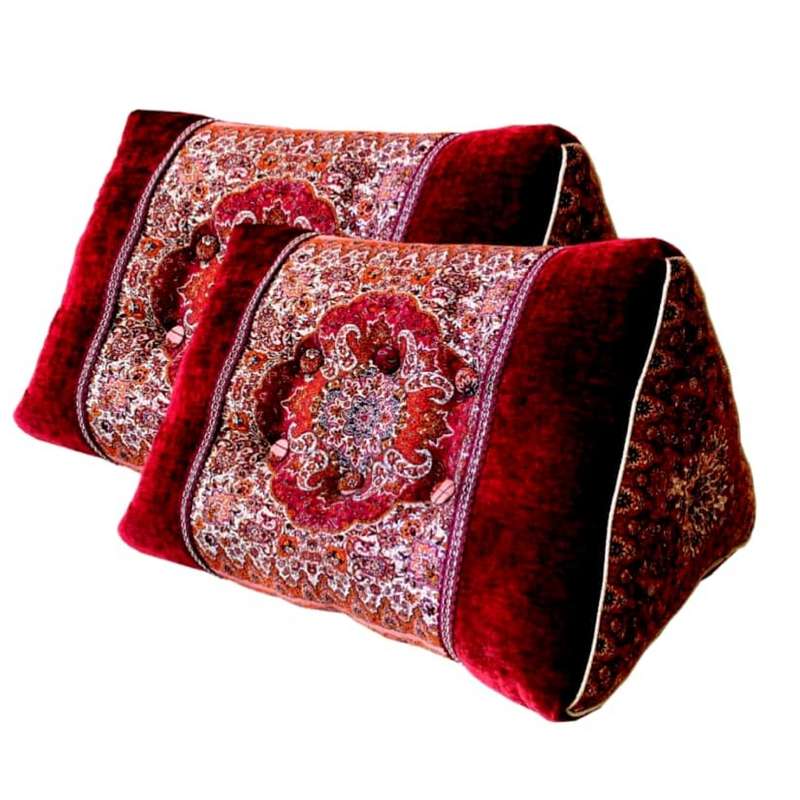 پشتی ترمه مدل شاه نشین طرح خانسالار کد 70700 بسته 2 عددی