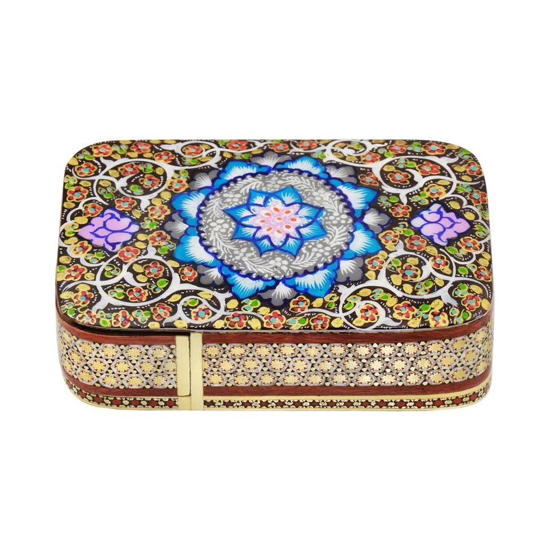 جاکارتی خاتم کاری چوبی فراز هنر مدل استخوانی طرح نقاشی اسلیمی کد 3